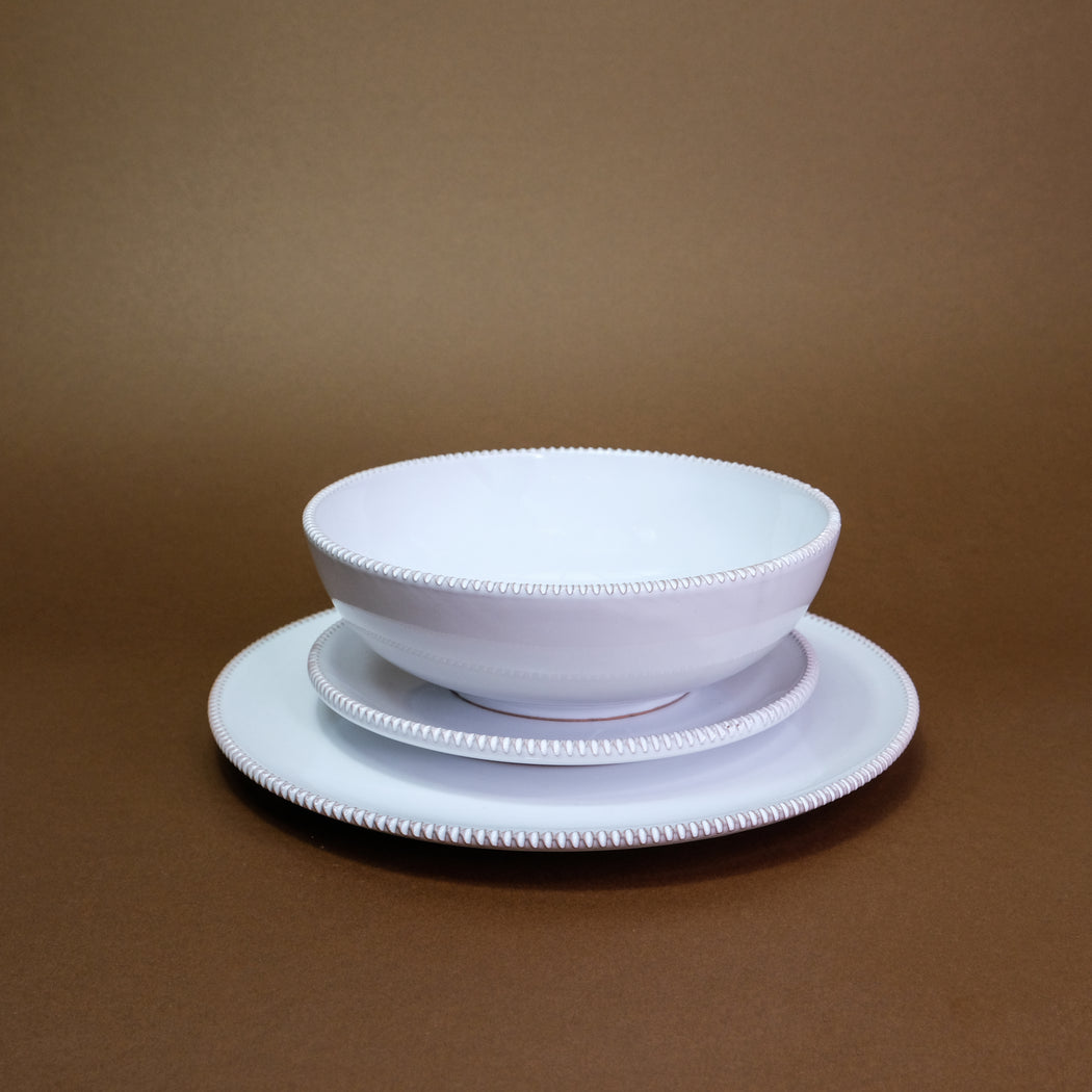 Soup plate in Salento ceramic - cloud