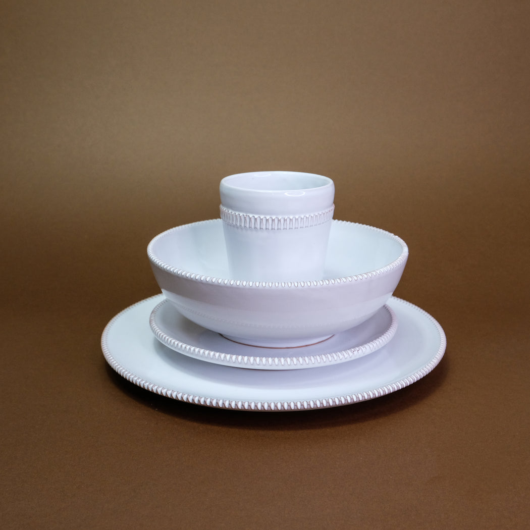 Piatto da frutta in ceramica salentina - nuvola