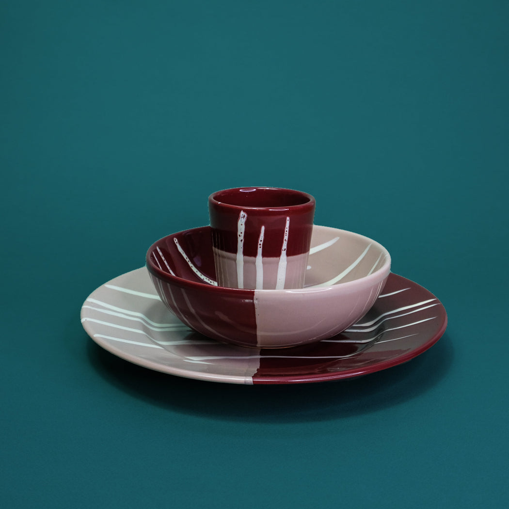 Soup plate in Salento ceramic - sunset