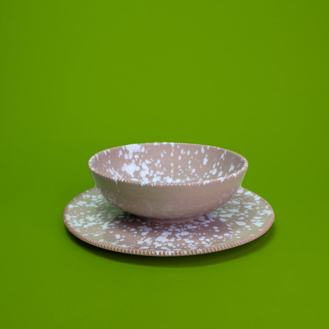 Piatto fondo in ceramica salentina - sabbia