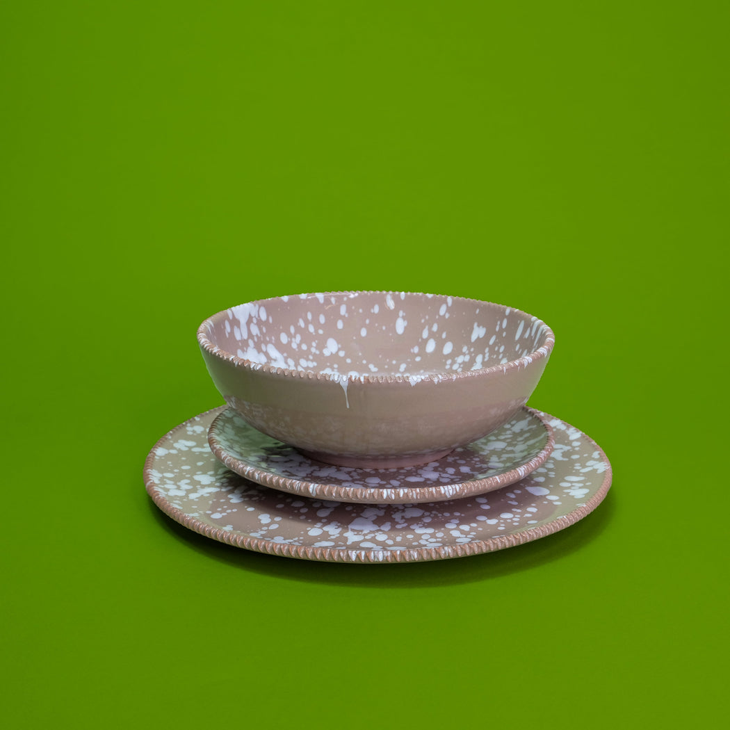Piatto da frutta in ceramica salentina - sabbia