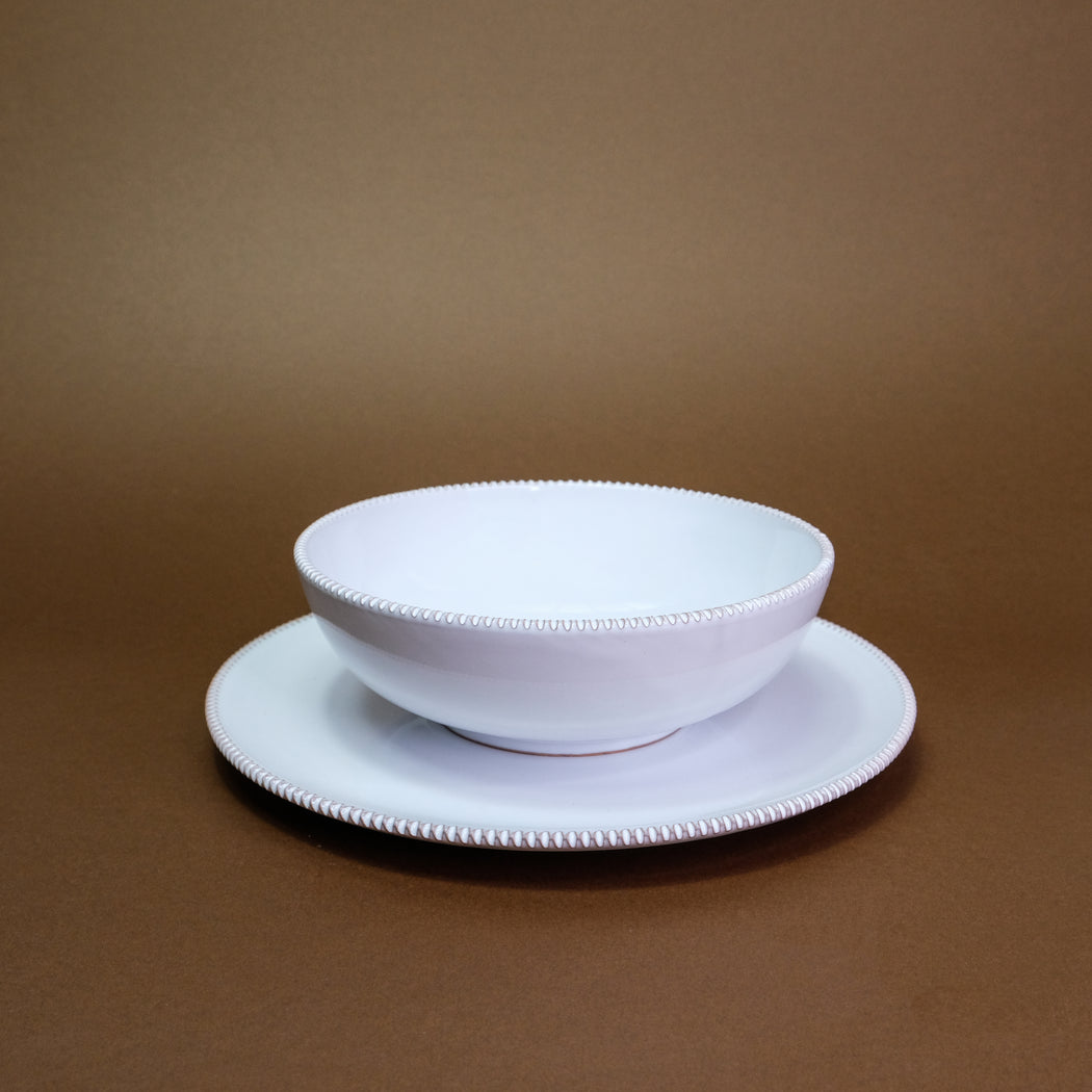 Soup plate in Salento ceramic - cloud