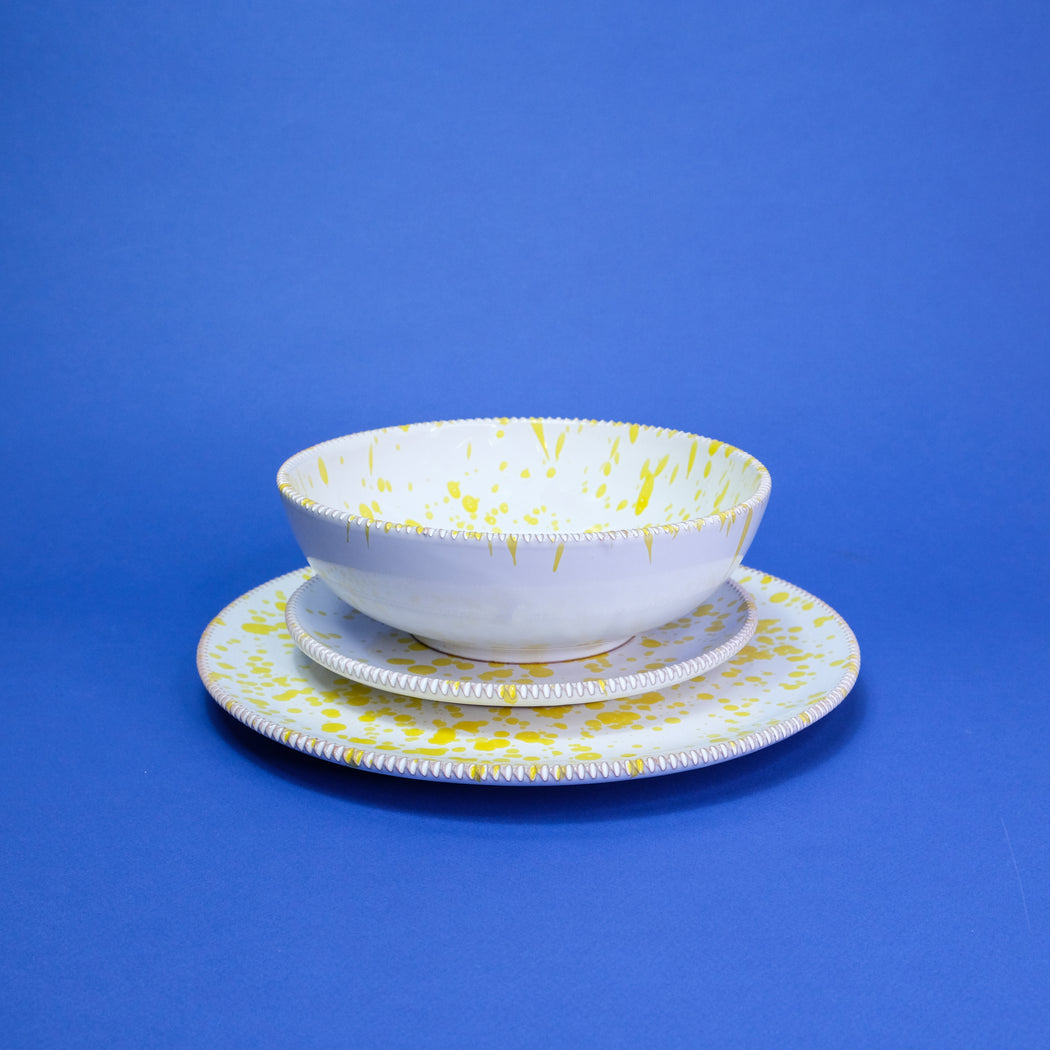 Soup plate in Salento ceramic - lemon